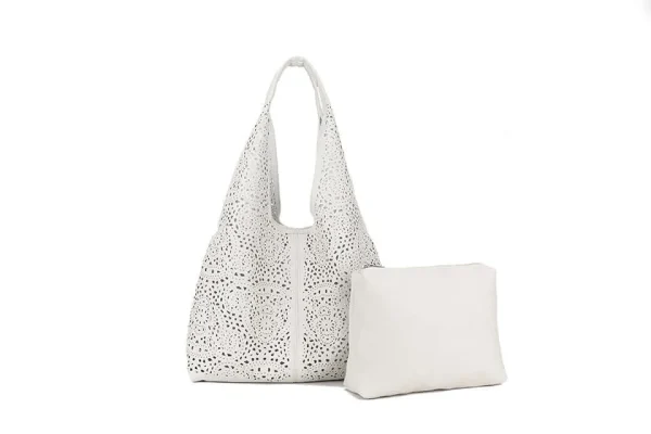 Ladies Perforated Slouchy Shoulder Bag - Image 3