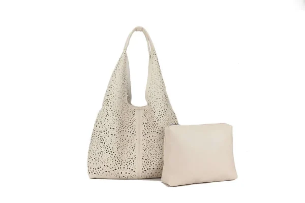 Ladies Perforated Slouchy Shoulder Bag - Image 6