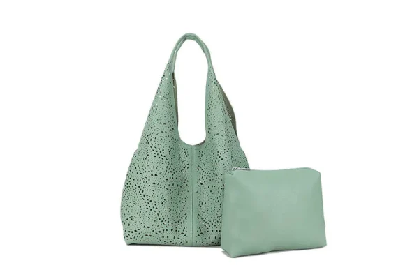 Ladies Perforated Slouchy Shoulder Bag - Image 7