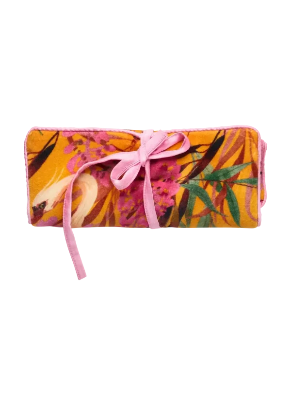 Powder Designs Jewellery Roll - Oriental Crane - Ochre