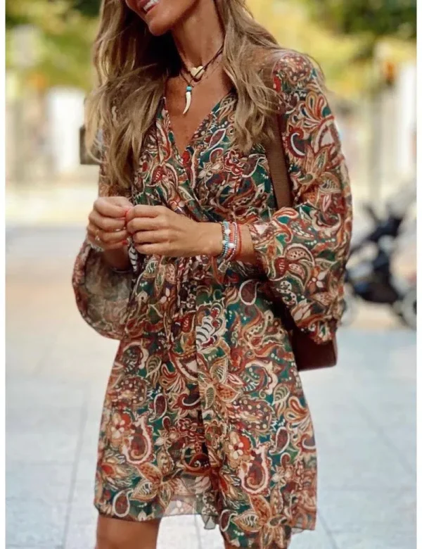 Vivienne - stijlvolle bohemian mini jurk - Image 2