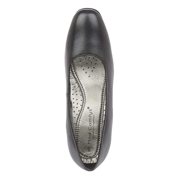 Black Leather 'Mod Comfy' Court Heel - Image 2