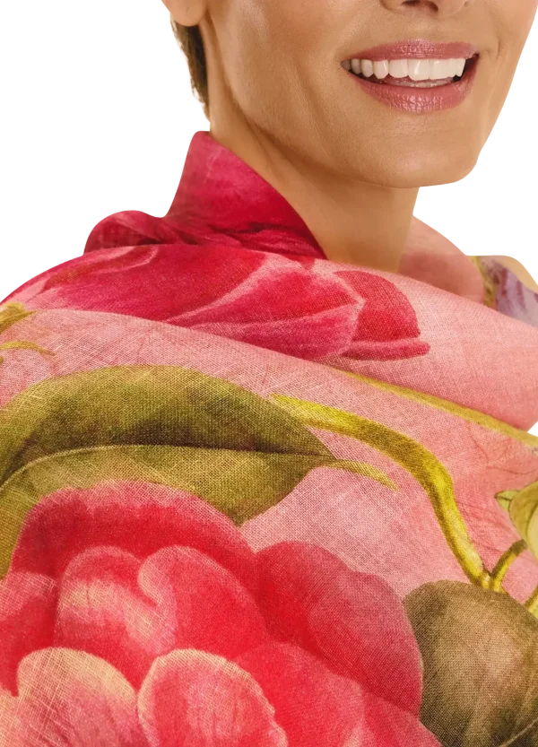 Powder Designs Linen/Cotton Scarf - Floral Study - Petal - Image 4