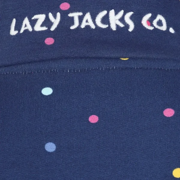 Lazy Jacks Ladies Button Neck Sweatshirt - Polka Dot Twilight - Image 3