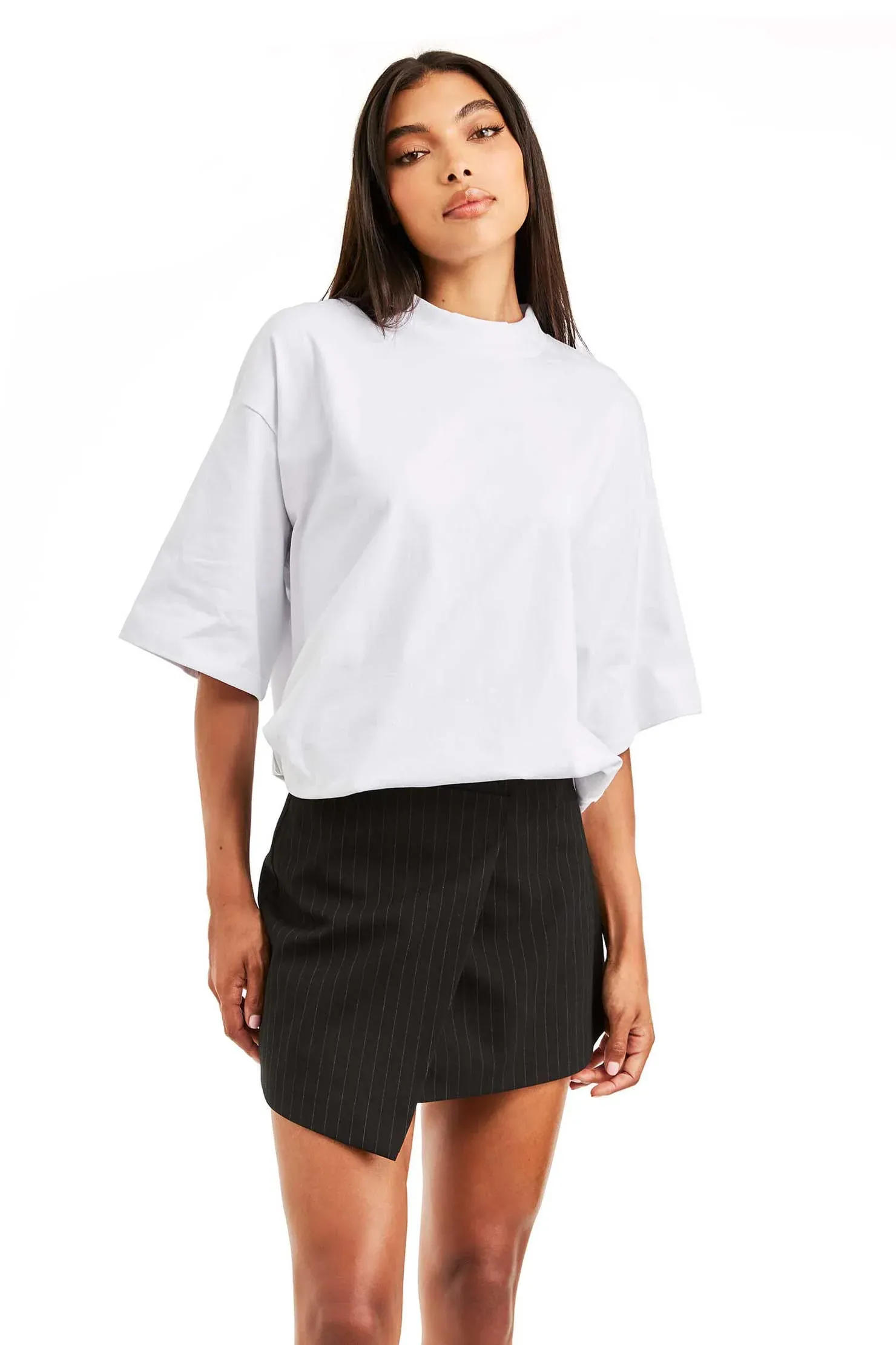 THE CAMPBELL BLACK PINSTRIPE SKORT