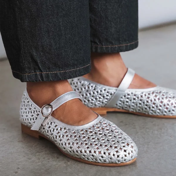 The Modern-Day Mary Jane Perforated Silver - Image 4