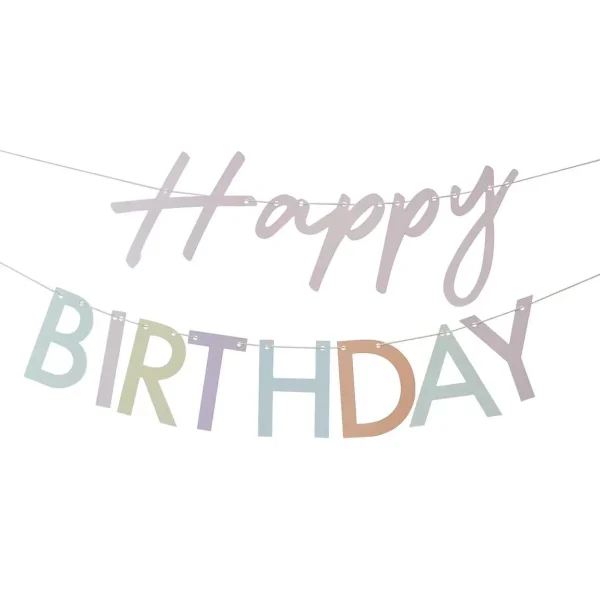 Pastel Eco Friendly Happy Birthday Banner Bunting - Image 3