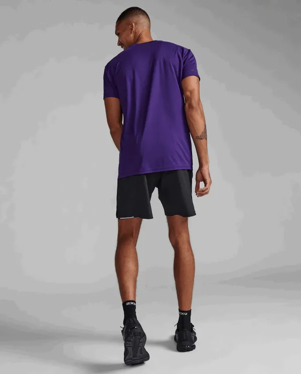 2XU Men Aero Tee - Acai / Black Reflective - Image 3