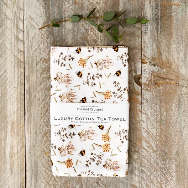 Bees & Honeysuckle Tea Towel