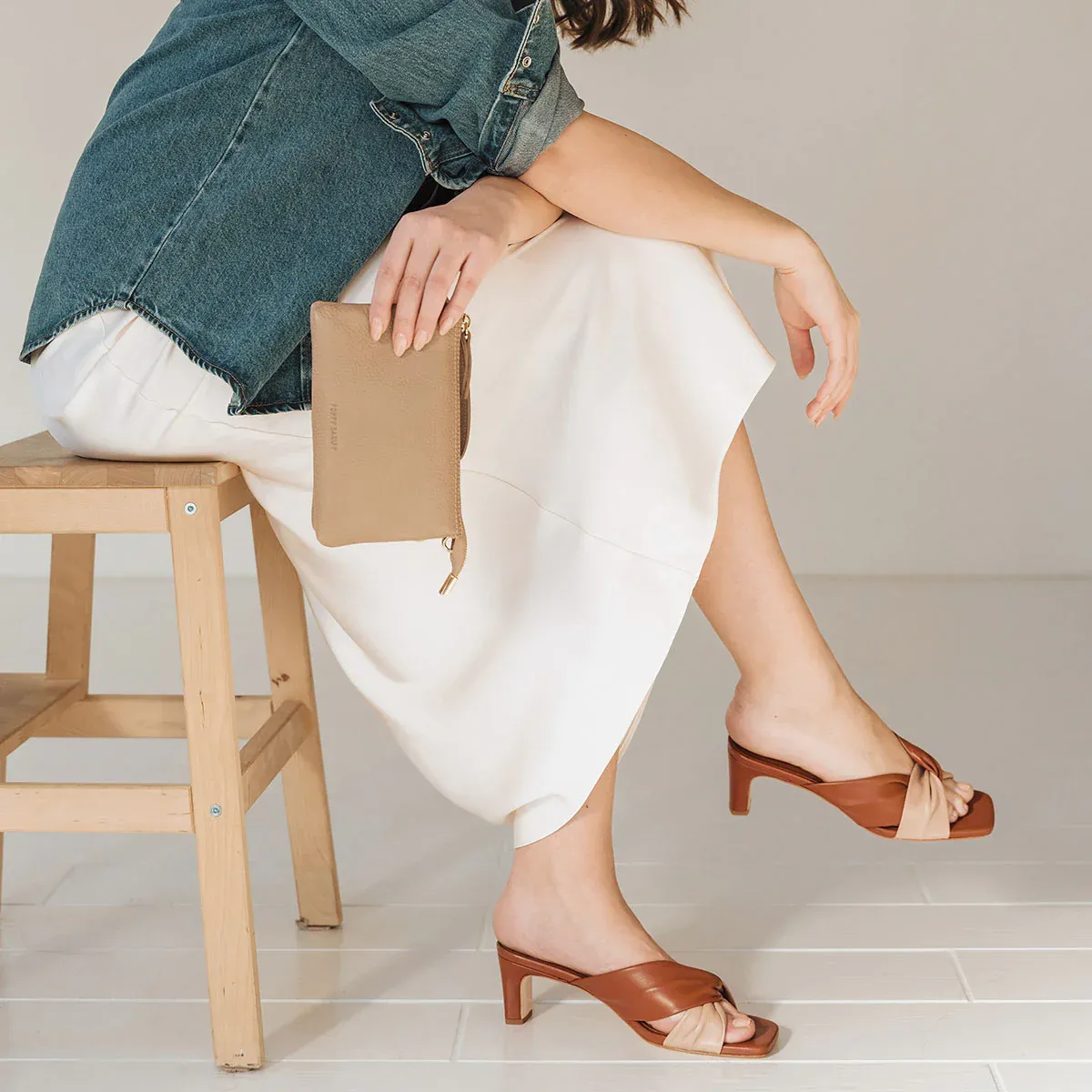 The Margot Heeled Sandal Pecan and Fauna - Image 4