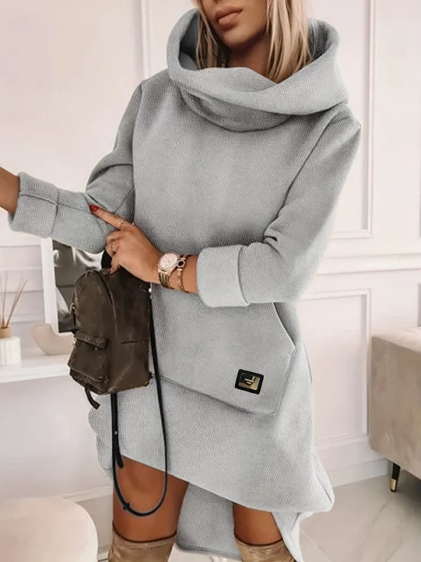 Yesica - comfortabele losse winterjurk met hoge hals - Image 4