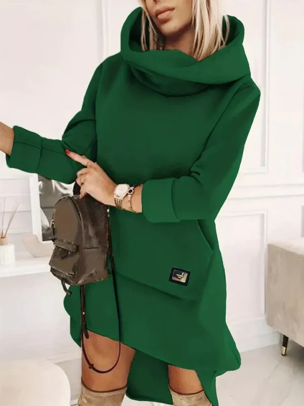 Yesica - comfortabele losse winterjurk met hoge hals - Image 2