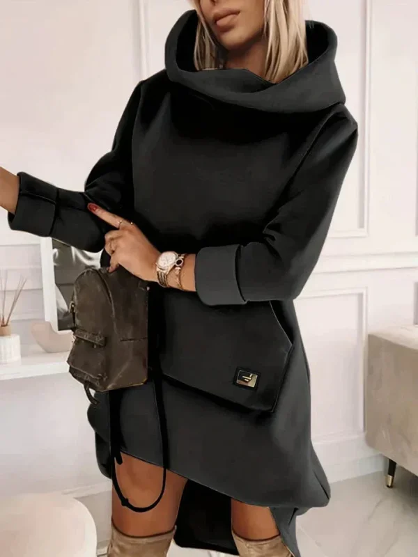 Yesica - comfortabele losse winterjurk met hoge hals - Image 3