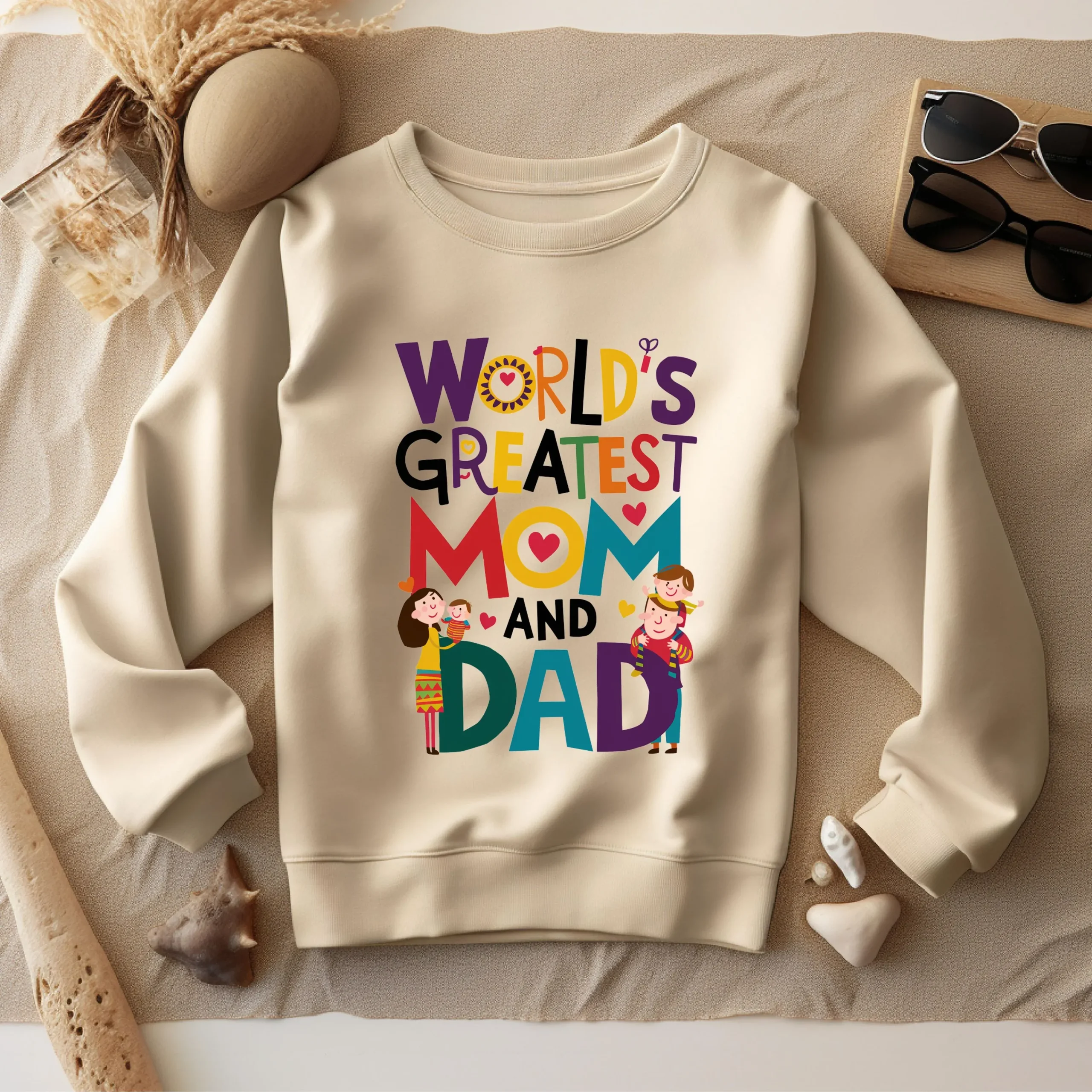 Mom and Dad Sweatshirt | Greatest People in the World - Image 4