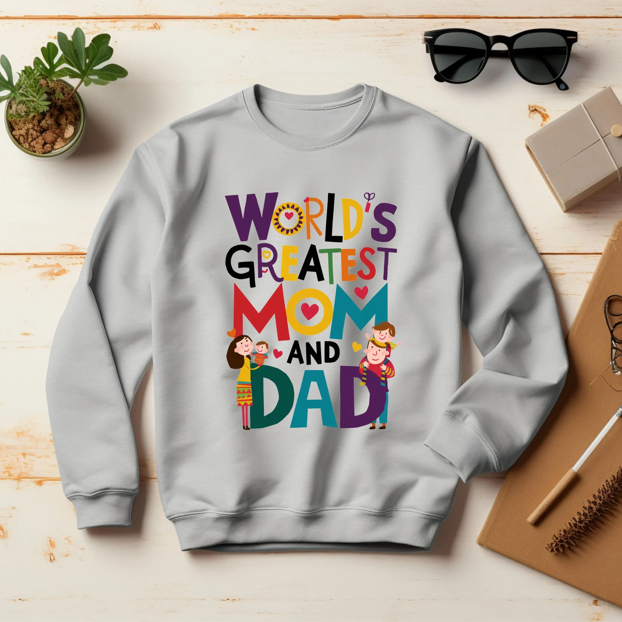 Mom and Dad Sweatshirt | Greatest People in the World - Image 2