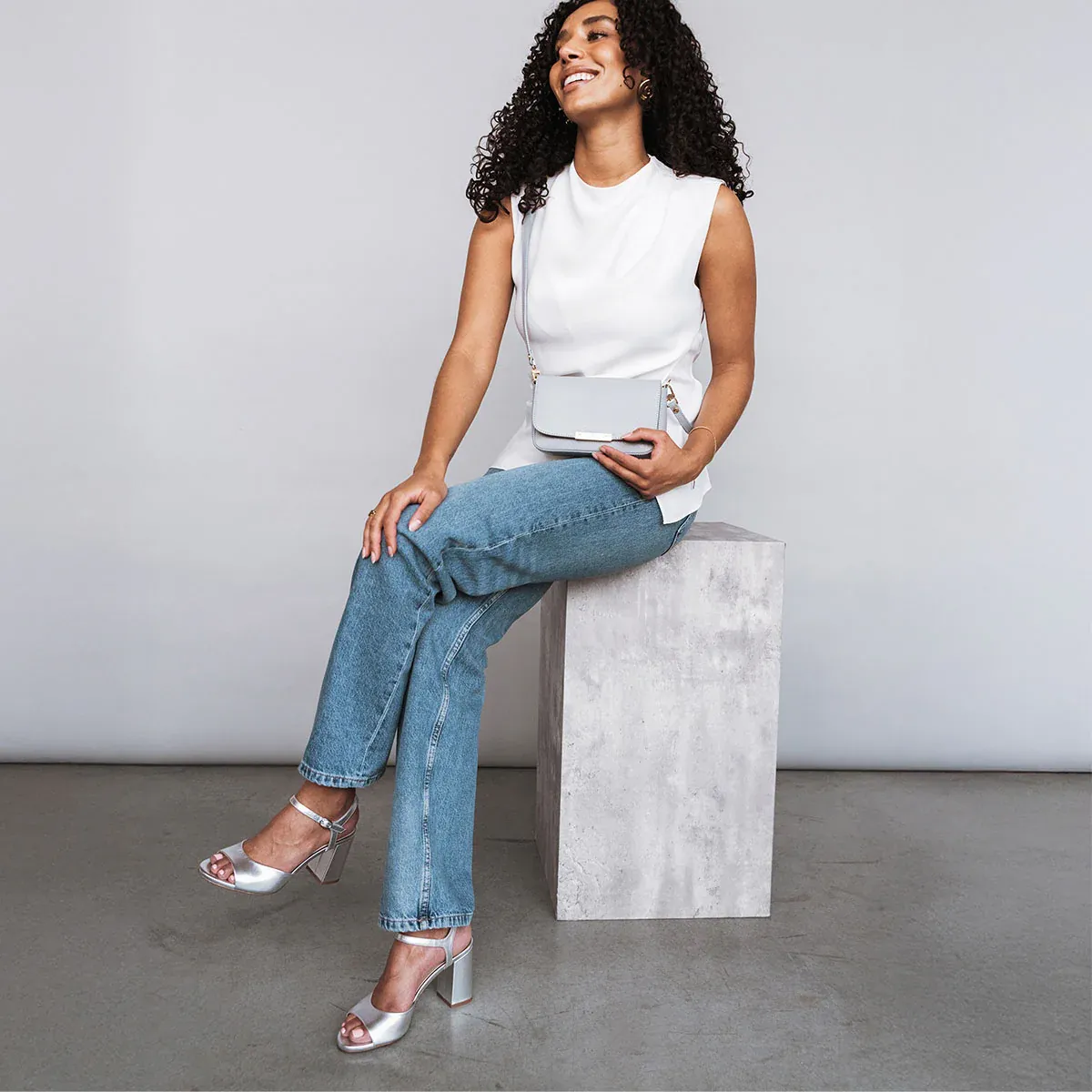 The Monica Heeled Sandal Silver - Image 3