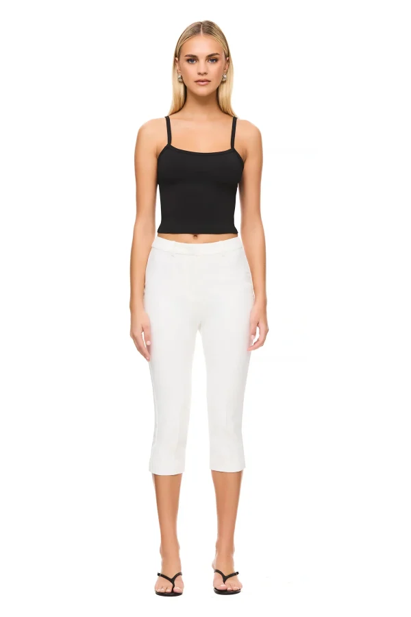 THE DOMINIQUE WHITE CAPRI PANT