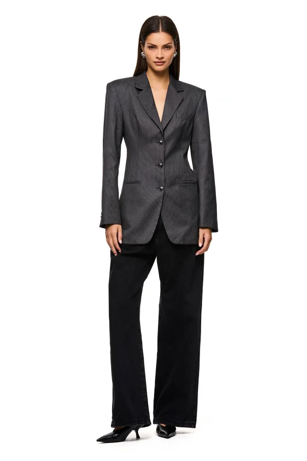 THE SAWYER GREY PINSTRIPE BLAZER - Image 2