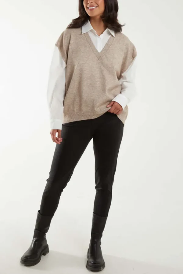 2 in 1 Shirt With Knitted Vest - Image 4