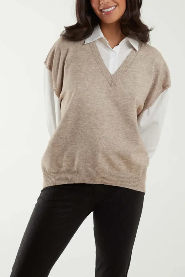 2 in 1 Shirt With Knitted Vest - Image 5