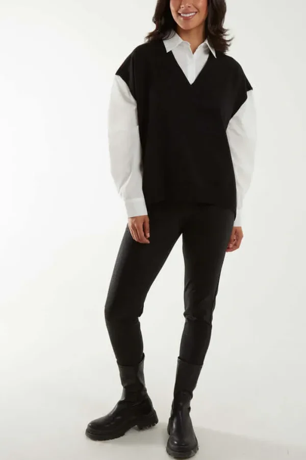 2 in 1 Shirt With Knitted Vest - Image 2