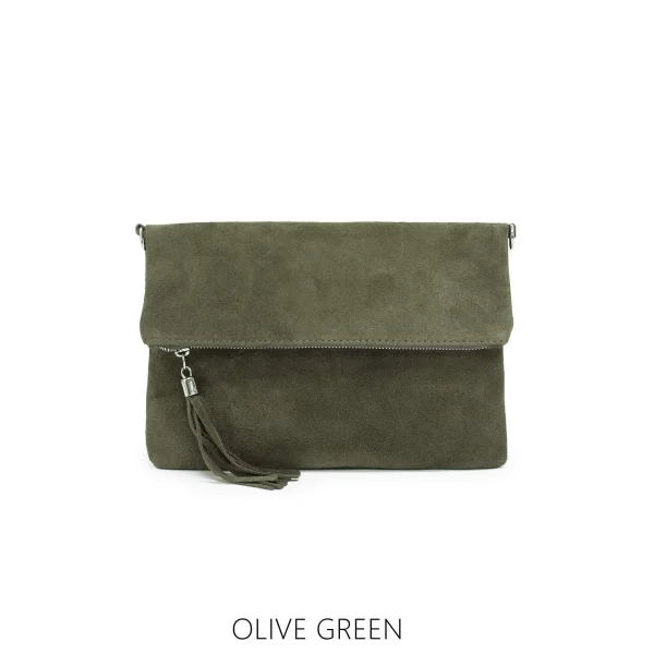 Real Suede Folded Pouch Bag (11 colours) - Image 13