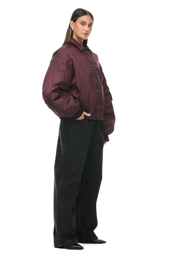 THE DAMON BURGUNDY BOMBER JACKET - Image 2