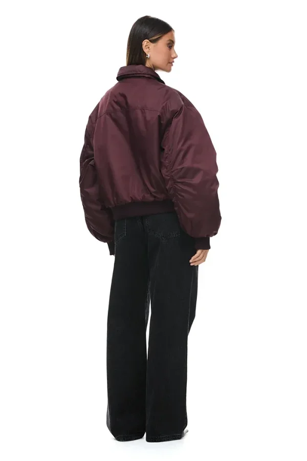 THE DAMON BURGUNDY BOMBER JACKET - Image 3