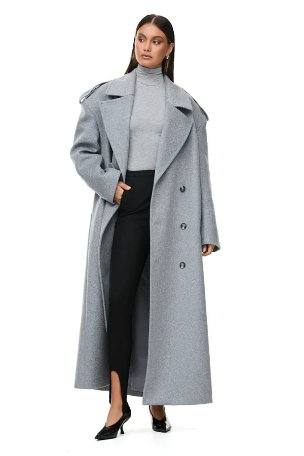 THE TOKYO LIGHT GREY COAT - Image 4