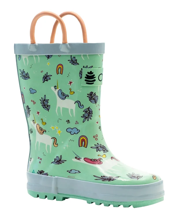 Snooty Unicorn Loop Handle Rubber Rain Boots - Image 2