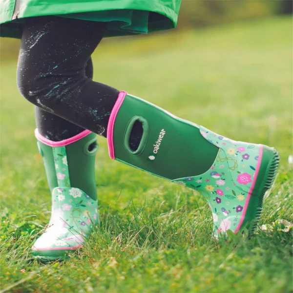 Green Floral Neoprene Rain/Snow Boots - Image 7