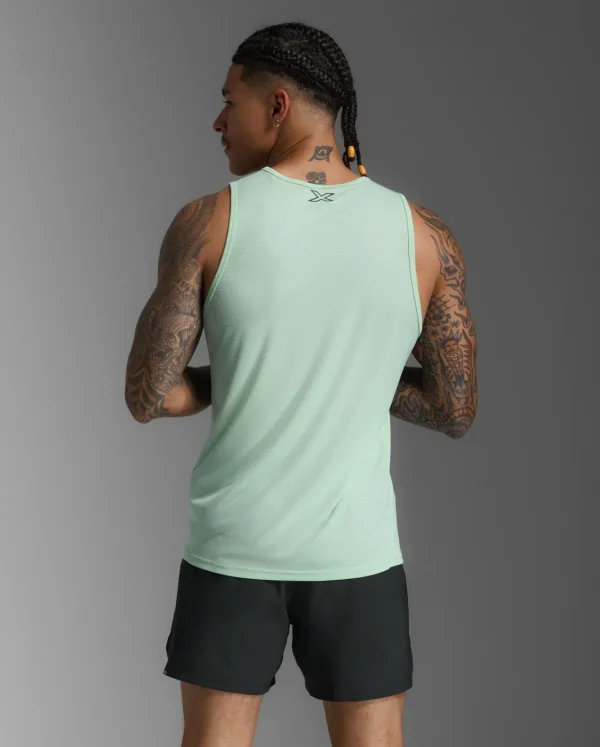 2XU Men Aero Tank - Digital Mint / Black Reflective - Image 5