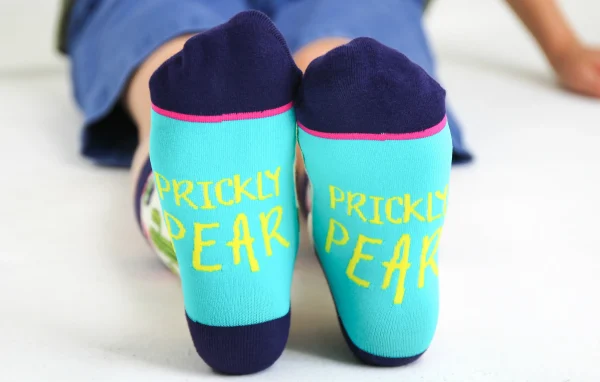 Kids' Cotton Crew Socks, Prickly Pear - Image 3