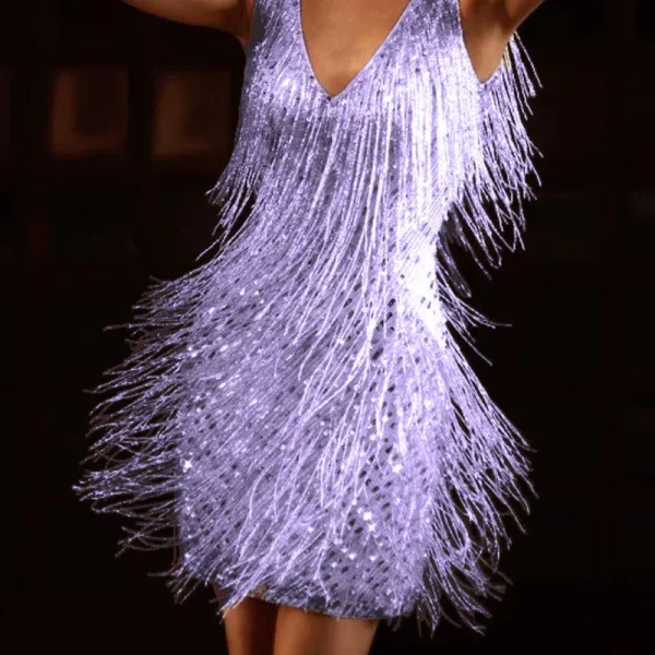 Rita - elegante avondjurk met kwastjes - Image 4