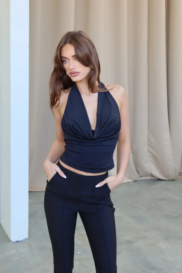 THE ABBY BLACK HALTER TOP - Image 5