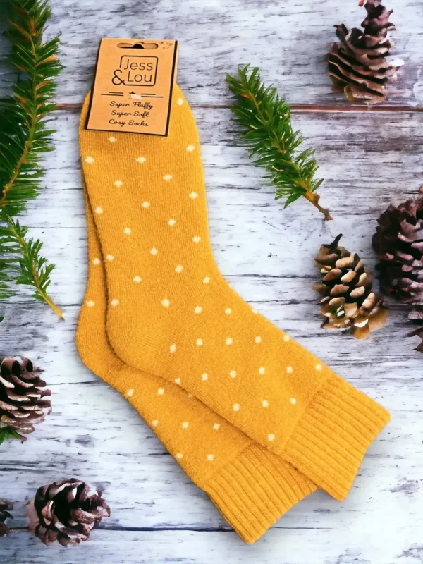 Jess & Lou - Delightful Dots Ribbed Grey Socks - Image 3