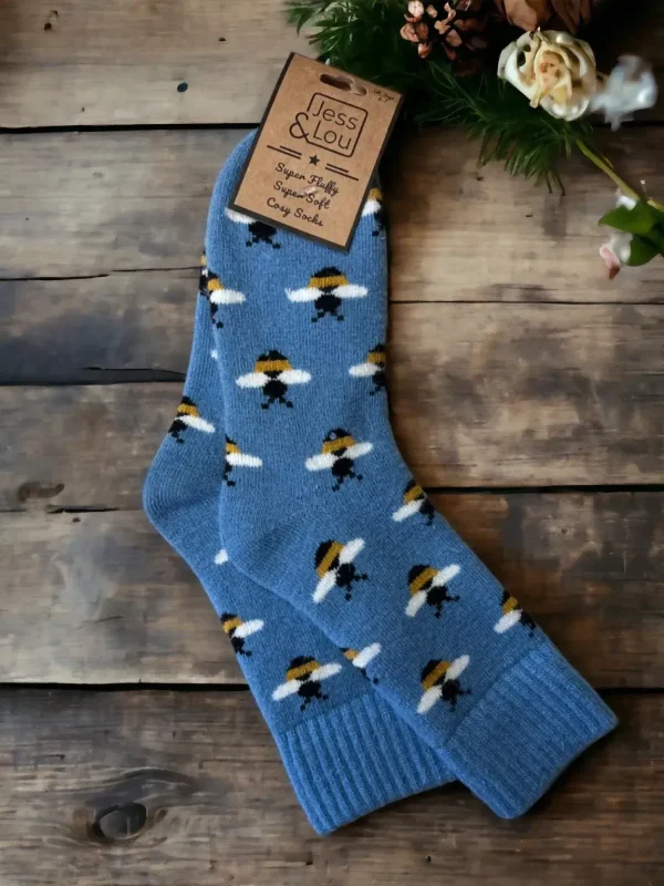 Jess & Lou - Busy Bee Rib Cosy Socks - Image 2