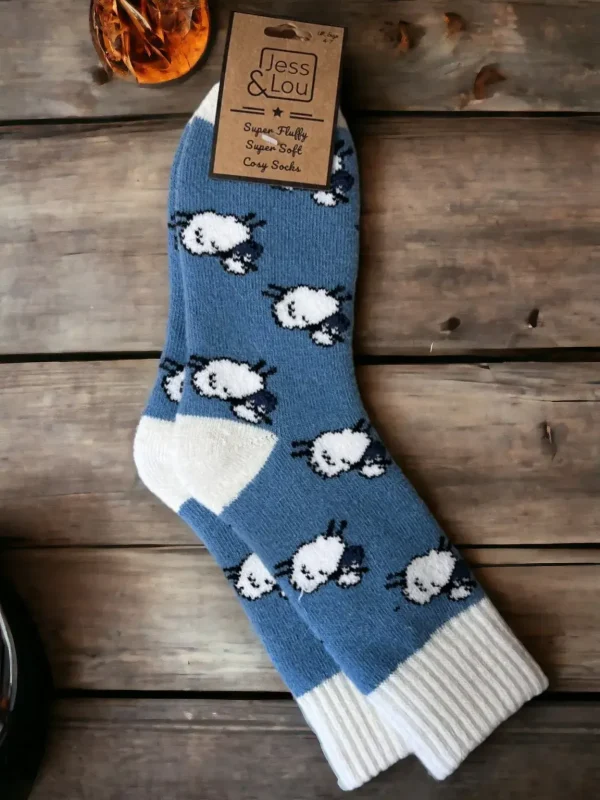 Jess & Lou - Shaggy Sheep Ribbed Cosy Socks - Image 3
