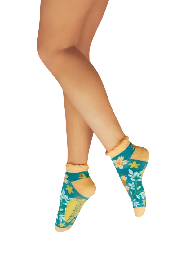 Powder Design Ladies Trainer Socks - Heavenly Hedgerow - Teal