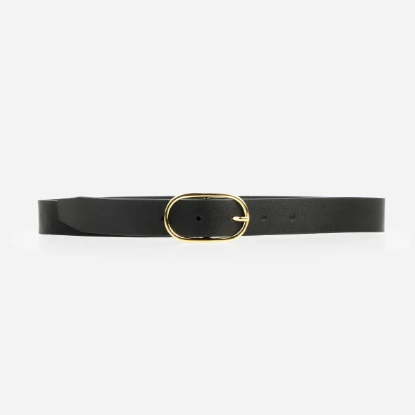 The Sleek Belt Gold Black