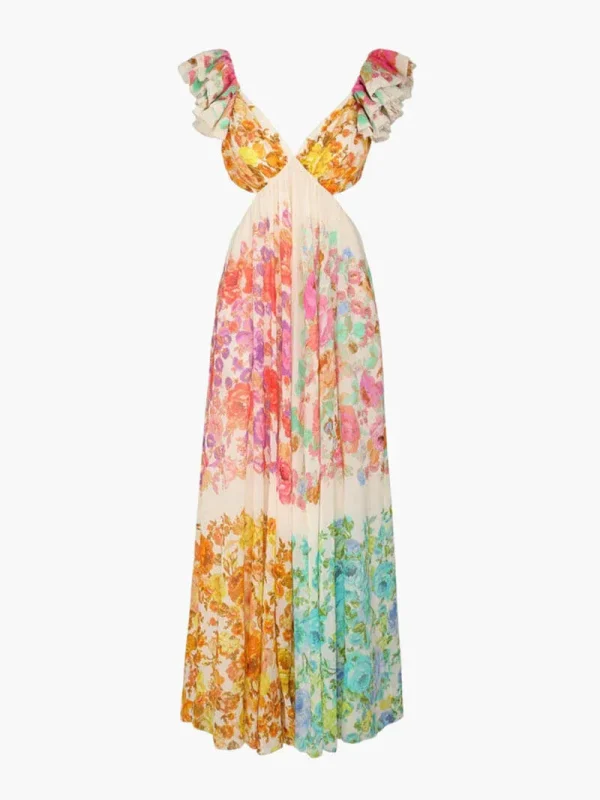 Peach - rimpel gedrukte maxi-jurk - Image 8