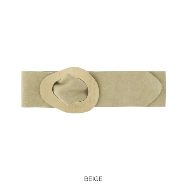 Real Suede Leather 'cinch in' Gold Detail Belt - Image 3