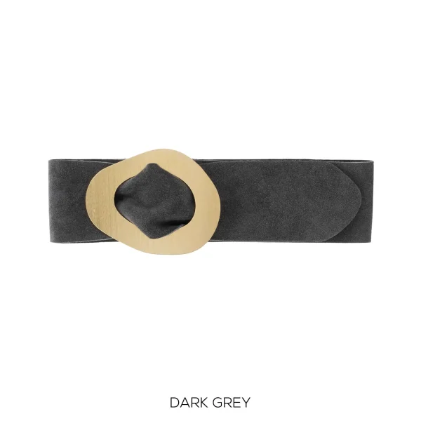Real Suede Leather 'cinch in' Gold Detail Belt - Image 5