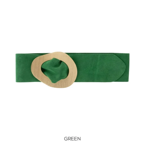 Real Suede Leather 'cinch in' Gold Detail Belt - Image 9