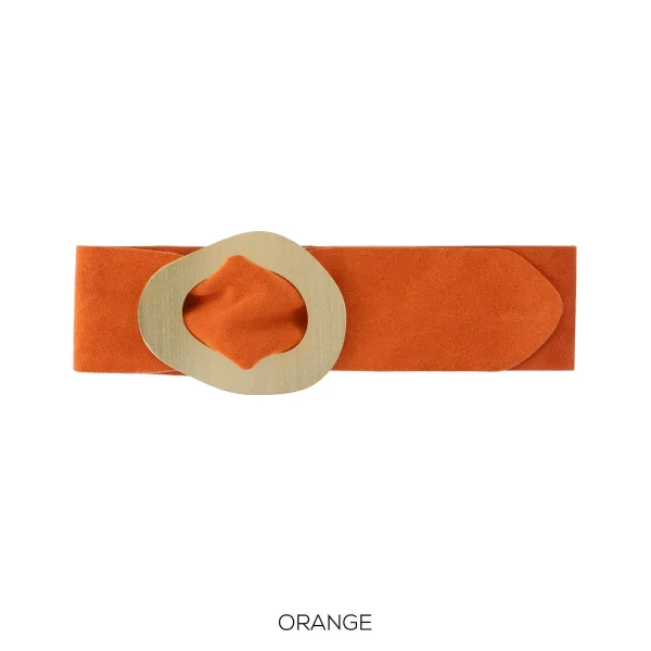 Real Suede Leather 'cinch in' Gold Detail Belt - Image 8