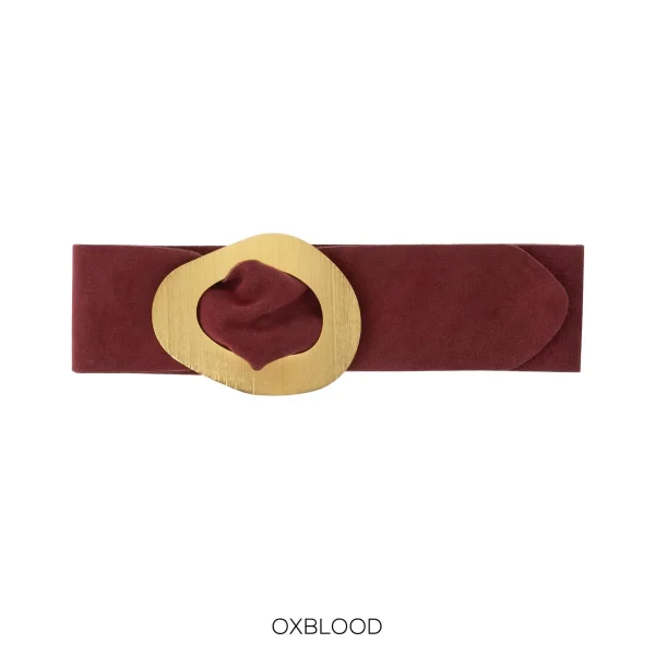 Real Suede Leather 'cinch in' Gold Detail Belt - Image 6