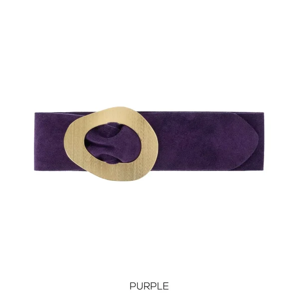 Real Suede Leather 'cinch in' Gold Detail Belt - Image 12