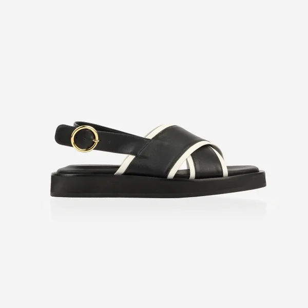 The Sunday Sandal Black & Panna Cotta