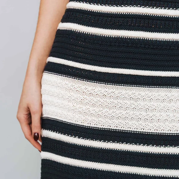The Sunset Dress Navy Stripe - Image 4