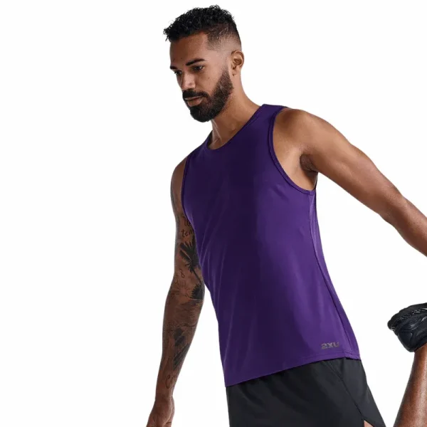 2XU Men Aero Tank - Acai / Black Reflective - Image 3
